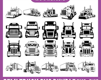 Semi Truck SVG Bundle, Truck Driver Clipart, Trucker SVG, Semi Truck png, Semi Truck vector, Semi truck cut file, Semi Truck Trailer svg