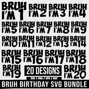 Bruh verjaardag PNG SVG-bundel, verjaardag jongen meisje shirt, bruh ik ben 15 svg, Bruh jongens verjaardagsfeestje SVG, feestvarken, partij grappig SVG