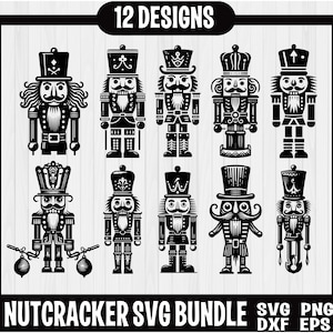 Pacote svg NUTCRACKER, arquivo svg Nutcracker / personagem svg Nutcracker / svg Christmas nutcracker / silhueta svg Nutcracker