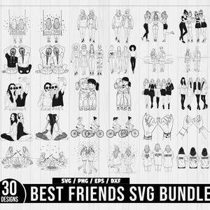 Bester Freund SVG-Bundle, Schnittdateien für Zirkel, Bestie-Svg, Bestie-Freund-Svg, Freund-Svg-Bundle, Freundschafts-Svg, Freunde Clipart