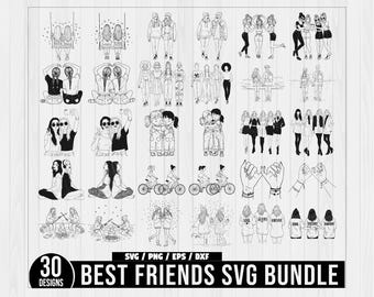 Best Friend Svg Bundle, Friends Cut Files For Circurt, Bestie Svg, Bestie Friend Svg, Friend Svg Bundle, Friendship Svg, Friends Clipart