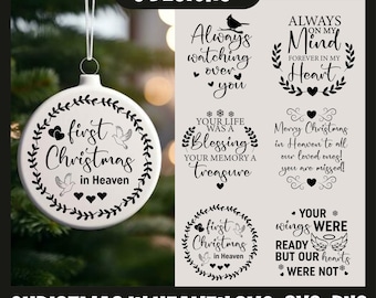 Christmas in Heaven Svg Bundle, Christmas memorial svg, Christmas ornament svg, Christmas svg bundle, Commercial use svg