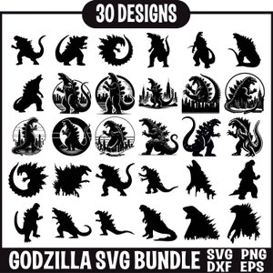 Godzilla svg Bundle, Godzilla svg, Godzilla Silhouette, Godzilla Clip Art, Godzilla Schnittdatei, Godzilla Vektor, Godzilla png, Godzilla