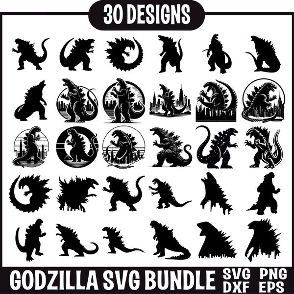 Godzilla svg Bundle, Godzilla svg, Godzilla Silhouette, Godzilla Clip Art, Godzilla Cut File, Godzilla Vector, Godzilla png, Godzilla