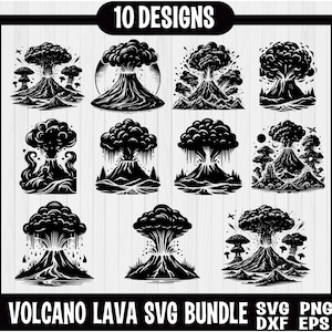 Volcano SVG Bundle | Volcano Svg, Volcano Files for Cricut, Volcano Cut Files For Silhouette, Volcano Dxf, Volcano Png, Volcano Vector