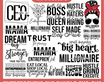 Pacchetto Svg per imprenditore, Inspirational Svg, Boss Babe Svg, Boss Mom Svg, Pacchetto Svg per piccolo imprenditore, CEO SVG, Imprenditorialità SVG