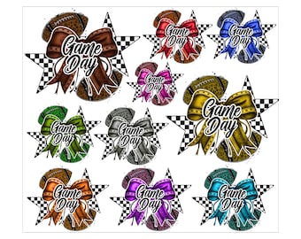 Bundel van de wedstrijddag png, aangepaste teamkleuren, coquette png, wedstrijddag png, touchdown-clipart png, dambalboog png, strik wedstrijddag png