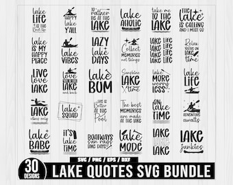 Lake Svg Bundle, Summer Lake Svg, Lake House Svg, Lake life Svg quotes, Family svg, Camping Svg, Vacation svg, Funny quotes svg
