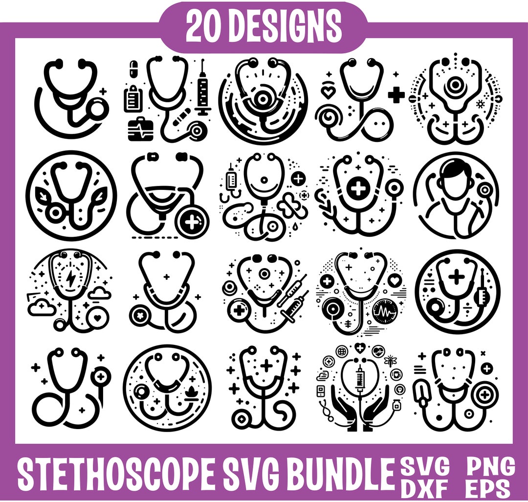 Stethoscope SVG Bundle, Stethoscope PNG Bundle, Stethoscope Clipart