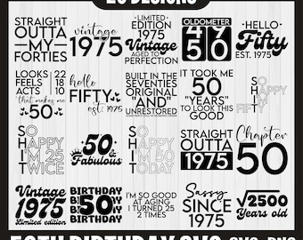 50th Birthday SVG Bundle, Birthday SVG Bundle, Birthday Queen Svg, Happy Birthday, Birthday Girl, 50 and Fabulous Svg, It's my birthday Svg