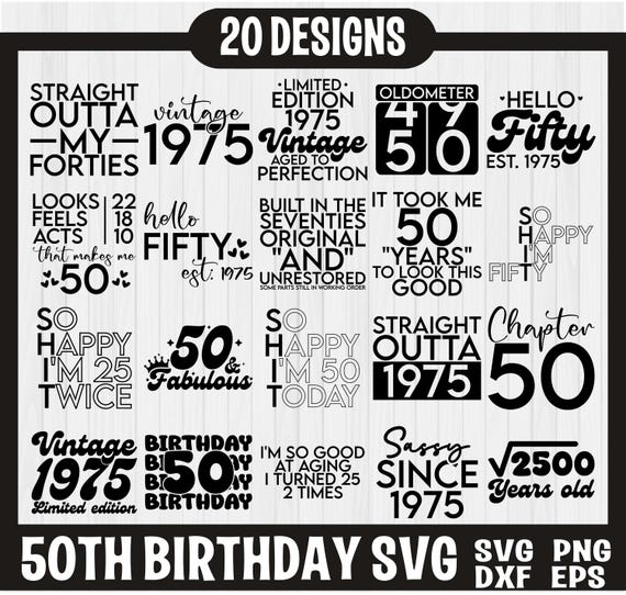 50th Birthday SVG Bundle, Birthday SVG Bundle, Birthday Queen Svg, Happy Birthday, Birthday Girl, 50 and Fabulous Svg, It's my birthday Svg