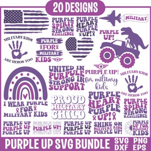 Purple Up Für Militär Kinder svg