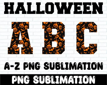 Halloween Alphabet Png Bundle, Halloween Day Font, Spooky Alphabet Haloween, Letters Halloween, Halloween Decorations png sublimation