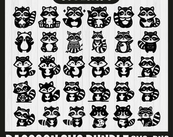 Cute Raccoon Svg Bundle, Raccoon Silhouette, Raccoon Head Svg, Raccoon Clipart, Raccoon SVG Bundle, Raccoon Svg, Raccoon Png,Woodland Animal