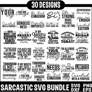 Sarcasm Svg Bundle, Funny quotes bundle svg, Sarcastic Svg Bundle, Sarcastic Sayings Svg Bundle, Sarcastic Quotes Svg, Sublimation Design