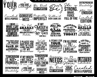 Sarcasm Svg Bundle, Funny quotes bundle svg, Sarcastic Svg Bundle, Sarcastic Sayings Svg Bundle, Sarcastic Quotes Svg, Sublimation Design