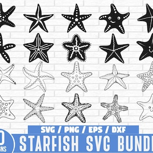 ヒトデ SVG バンドル、ビーチ SVG、海 SVG、ヒトデ SVG、ヒトデ Cricut、ヒトデ カット ファイル、ヒトデ シルエット、海の動物クリップアート