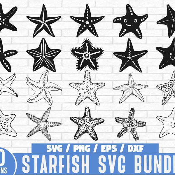 Starfish SVG Bundle, Beach Svg, Ocean Svg, Starfish SVG, Starfish Cricut, Starfish Cut Files, Starfish Silhouette, Ocean animal Clipart