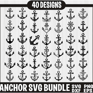 Anker SVG-Bundle, Anker PNG-Bundle, Anker Clipart, Anker SVG-Schnittdateien Cricut, Anker-Seil-Svg, Rad-Svg, Boot-Anker-Svg, Boot svg