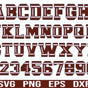 Football Alphabet et numéros SVG Bundle, Football SVG, police universitaire, Football police SVG, Football lettres Svg, Université police Svg