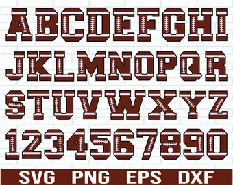 Football SVG Letters and Numbers SVG Cut File Commercial - Etsy