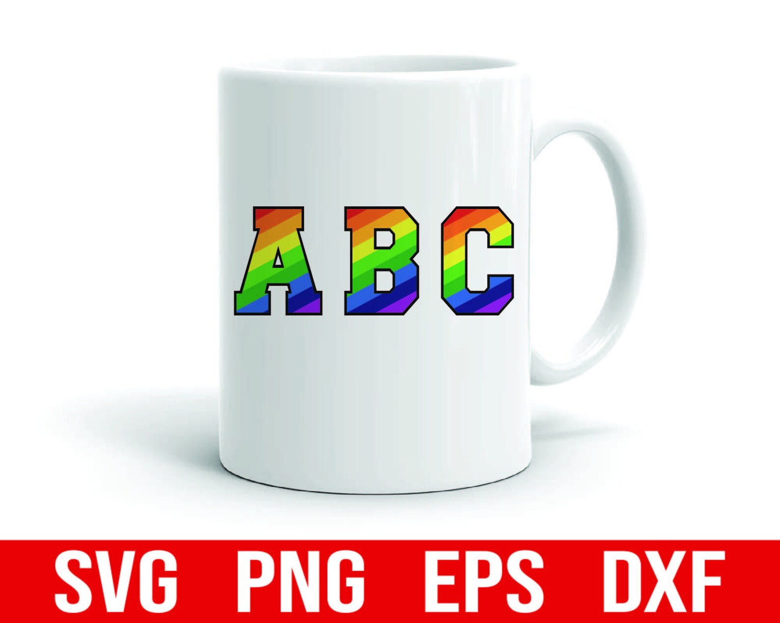 Rainbow Alphabet and Numbers Svg Bundle, Rainbow Font SVG, Rainbow ...