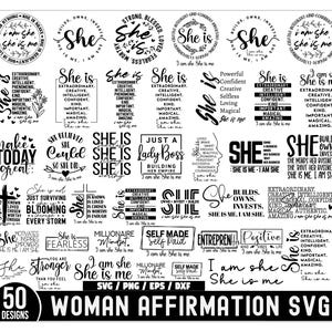 Pacchetto "Lei è io", Pacchetto "Donna forte" in formato SVG, Citazioni positive, Pacchetto "Affermazione femminile" in formato SVG, Pacchetto "Lei è io" in formato SVG, Pacchetto "Emancipazione femminile" in formato SVG