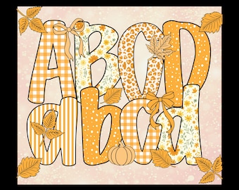 Fall Preppy Fall Floral Alphabet PNG, fall alphabet, Fall Preppy Fall Floral Alphabet PNG, Grandmillennial Monogram, Coquette Aesthetic Font