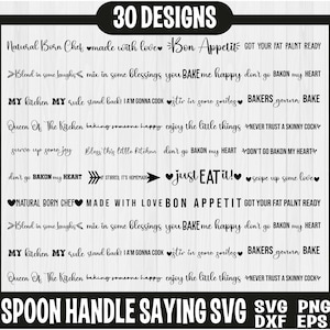 Spoon Handle svg Bundle, Funny Coking Svg, Kitchen Svg, Mom Kitchen Svg, Wooden Spoon Svg, Spatula Quotes Svg, Spoon Handle Sayings Svg