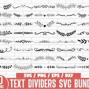 Textteiler SVG-Bundle, dekorative Elemente SVG-Teiler SVG, Swirls SVG, Textteiler SVG, Textdekoration, Hochzeit Textteiler SVG