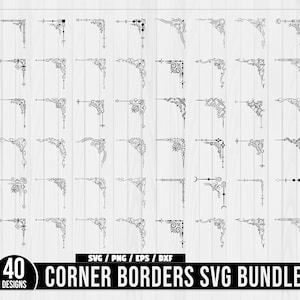 Corners Svg Bundle, Corner svg, Corner Pattern Border Frames Bundle, Page Corner, Ornamental Corner Svg,Vintage Corner Frame Svg, frames svg