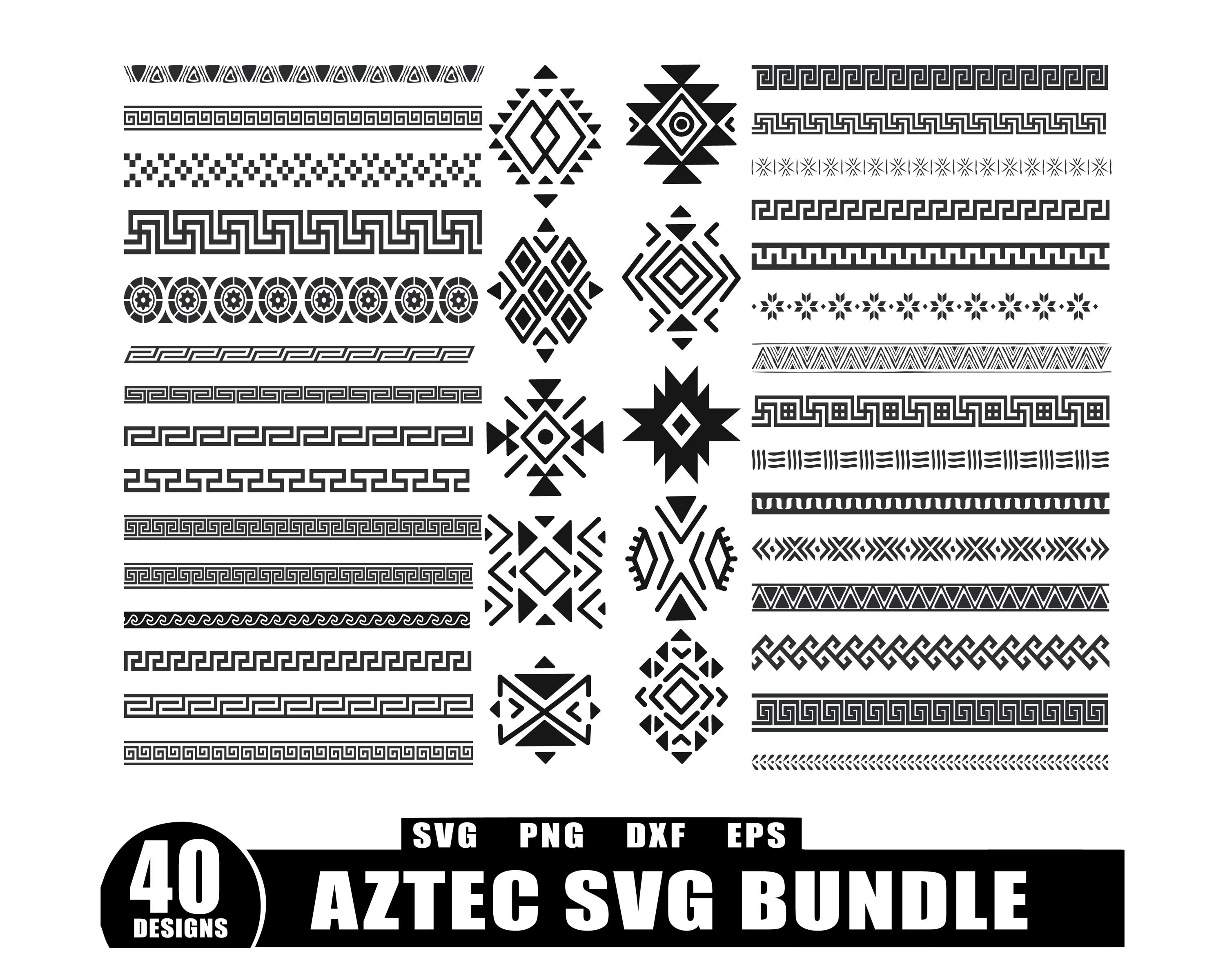 Aztec Svg Bundle, Border Svg, Southwestern Elements Svg, Aztec Pattern ...