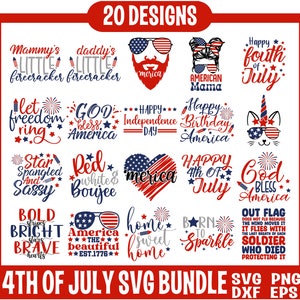4 juillet SVG Bundle, 4 juillet svg, svg 4 juillet, Amérique svg, patriotique, chemise de la fête de l'indépendance, drapeau des Etats-Unis svg, 4 juillet png
