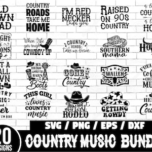 Pacote Svg de música country, Southern Girl, Southern svg, Country svg, Cowgirl Svg, Country Life Svg, Howdy Yall svg, música country png