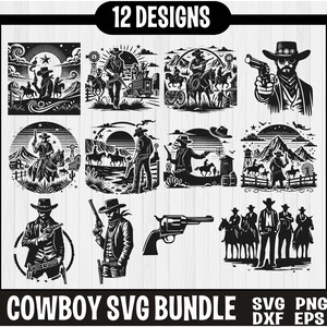 Cowboy-Svg-Bundle, Cowboy Png, Western-Svg, Cowboy-Svg, Dxf, Png, Cowboy-Familie, Western, Westcowboy-Svg