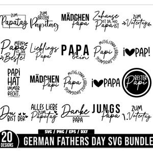 Deutsch Papa Plotter SVG Bundle, Bester Papa svg Bundle, Papa svg Bundle, Papa Zitat svg, Plotterdatei Papa, Liebling Papa Herz SVG, Dad svg