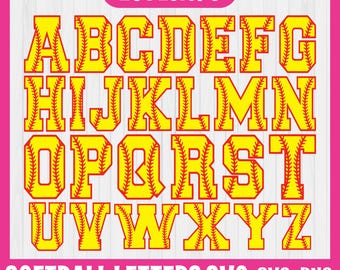 SOFTBALL ALPHABET SVG Files, Softball Alphabet Clipart, Softball Alphabet for Cricut, Softball Font