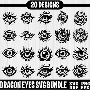 Paquete SVG de ojo de dragón, DXF de ojo de dragón, PNG de ojo de dragón, Vector de ojo de dragón, Clipart de ojo de dragón, Mitología SVG, Gráfico de ojo de dragón