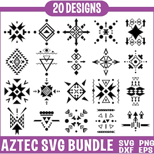 Ensemble Svg aztèque, Svg motif aztèque, Svg éléments aztèques, Svg Ouest, Svg éléments sud-ouest, Svg motif tribal