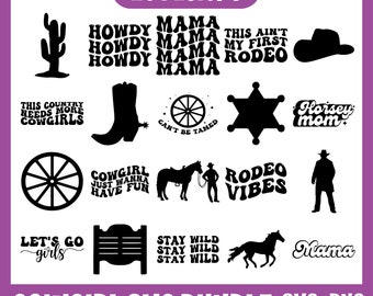 Cowgirl SVG Bundle, Cowgirl Boots Svg, Cowgirl Hat Svg, Let's Go Girls Svg, Cowgirl Quotes svg, Country girl Svg, Cowgirl Svg, Western Svg
