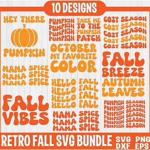 Retro Fall Svg Bundle, Fall svg, Pumpkin fall svg,Fall quotes svg,pumpkin pies svg,Thanksgiving Svg,Fall vibes svg,Trendy svg,Coffee mug svg