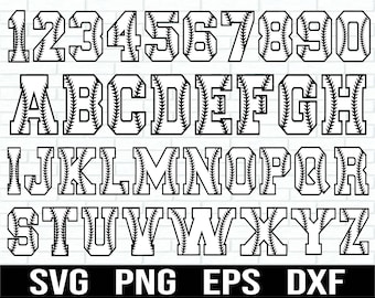 Baseball Font Svg, Baseball Team Svg, Baseball Mom Svg, Softball Svg, College Alphabet, Varsity Letters, Baseball alphabet with stitches Svg