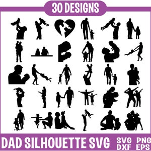 Papa Silhouette svg bündel, Vatertag svg bündel, Papa Kontur, Vater und Tochter svg, Vatertag, Papa svg Bundle