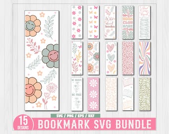 Bookmark SVG Bundle, Retro book svg, Printable bookmark, Bookmark Template svg, Bookmark Quote svg, Books svg, Bookmark SVG PNG, Reading svg