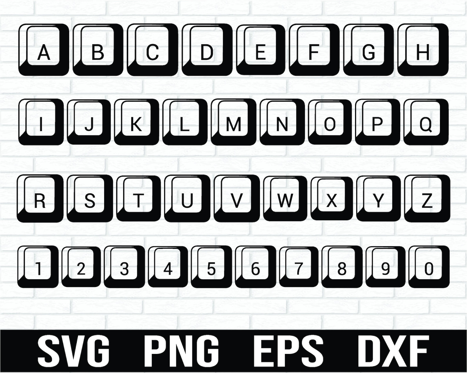 Computer Keyboard Buttons Characters SVG Font, Keyboard Keys Font, Font ...