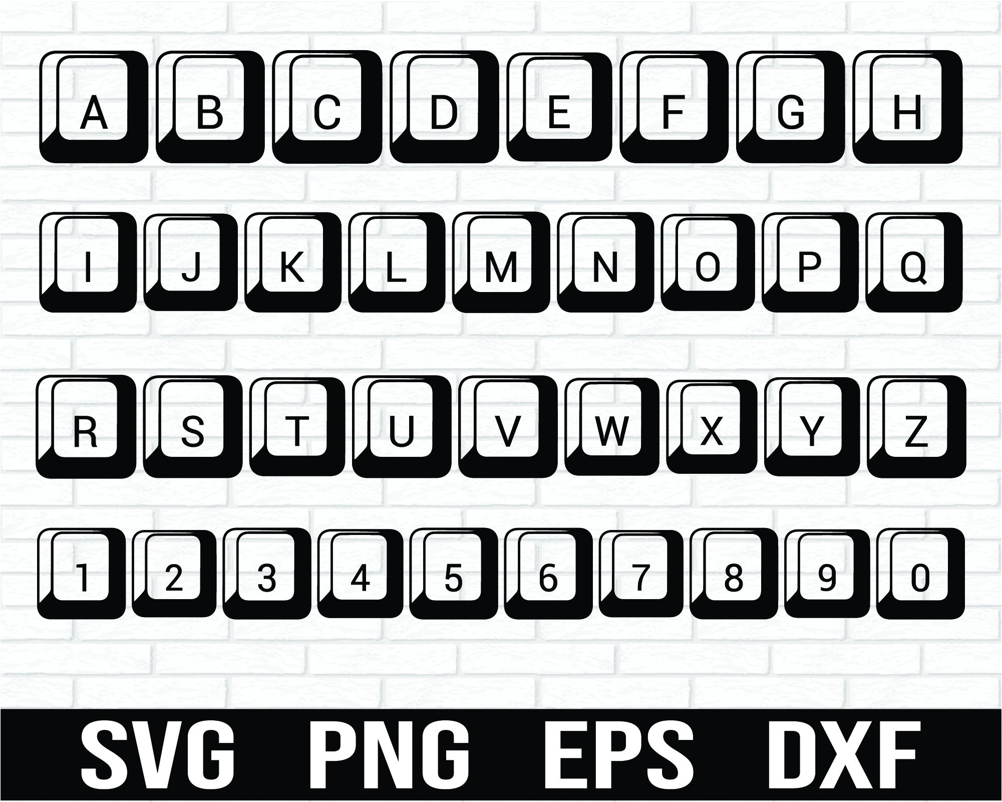 Computer Keyboard Buttons Characters SVG Font, Keyboard Keys Font, Font
