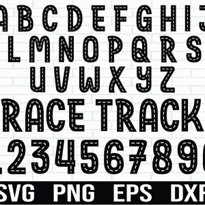 Race Track Alphabet and Numbers SVG, Road Bundle, car racing, race car svg, race track SVG, Road Numbers Letters Clipart,Car Track Letters