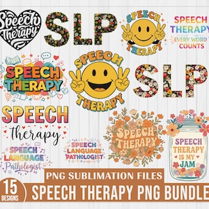 Pack Orthophonie png, Orthophoniste png, Groovy rétro, Designs par sublimation pour orthophoniste, Slp Png
