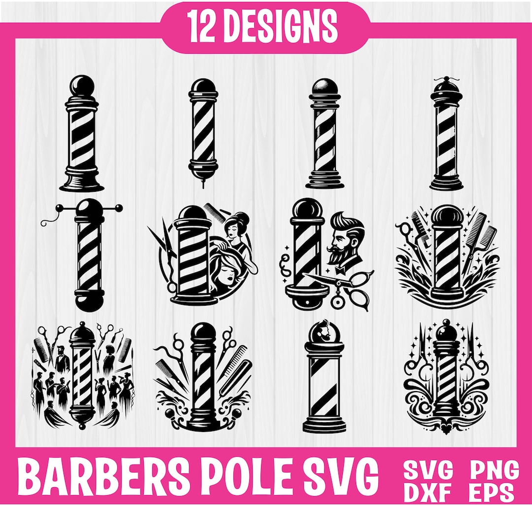 Barbers Pole SVG Bundle | Barber Light Svg | Hairdresser Svg ...