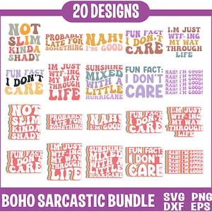 Boho Sarcastic Quotes svg, Funny quotes bundle svg, Sarcastic Svg Bundle, Sarcastic Sayings Svg Bundle, Sarcastic Quotes Svg